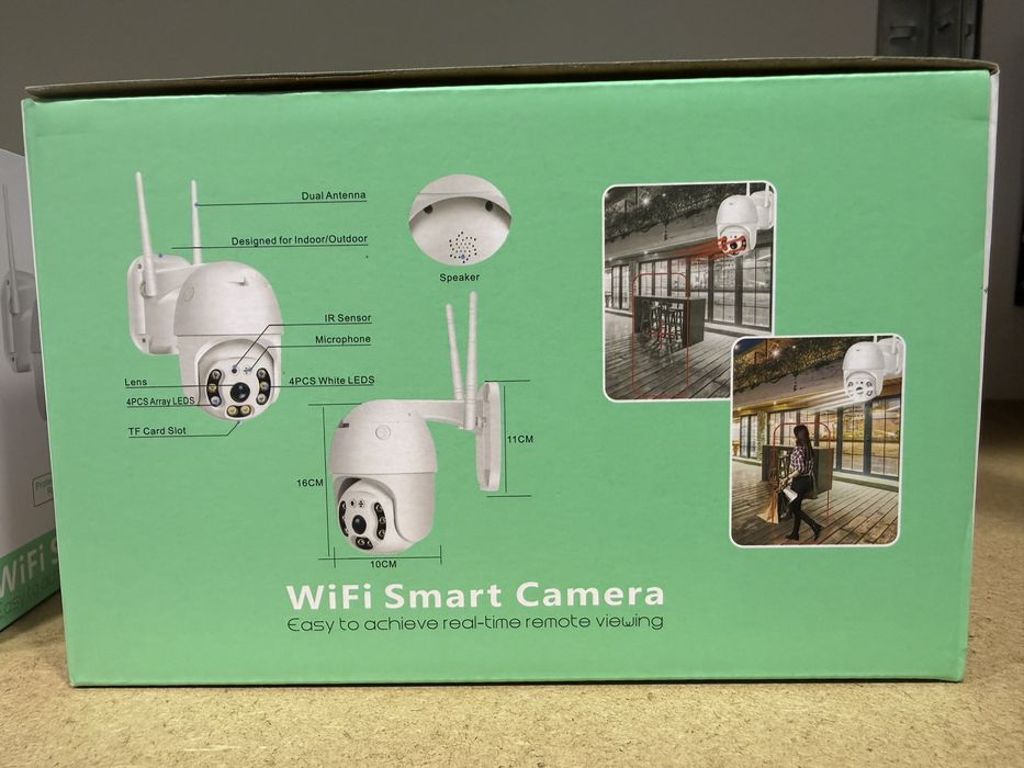 Set 2 Camere supraveghere WiFi rotative AI pentru exterior 5MP, ICSee, albă, Oferta!