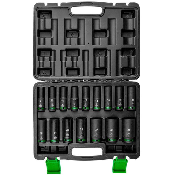 Set chei tubulare impact 1/2” Wuber, 16 piese