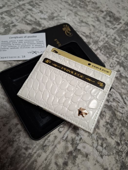 Port carduri piele crocodil portofel