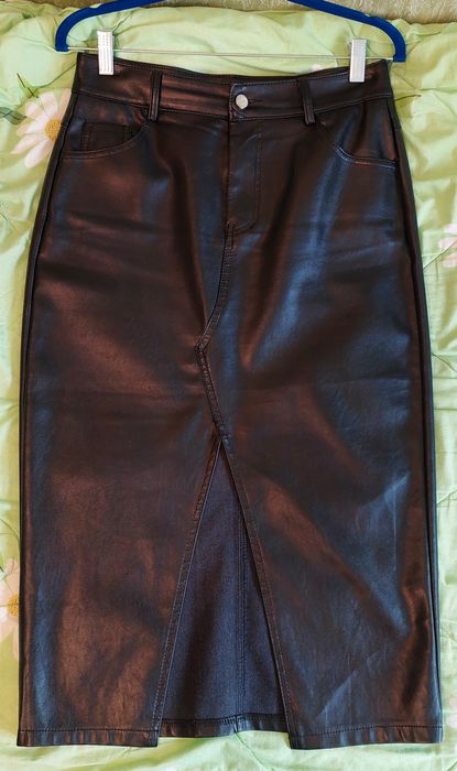 Юбка женская кожаная