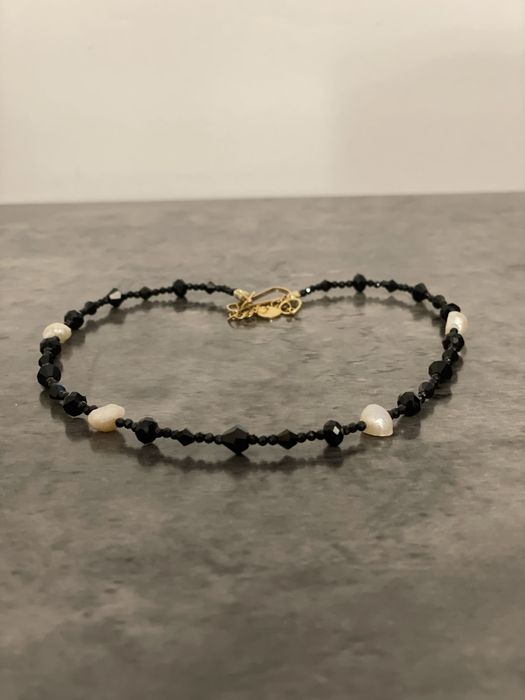 Colier cu perle si margele turmalina