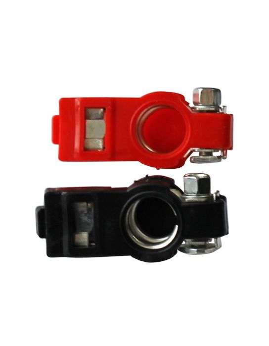 Комплект метални клеми за автомобилен акумулатор с означение: "+" , "-