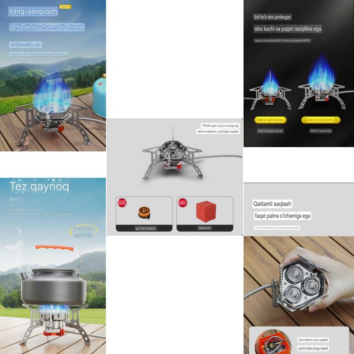 Sayohat uchun gaz pechkasi 9900w горелка для похода