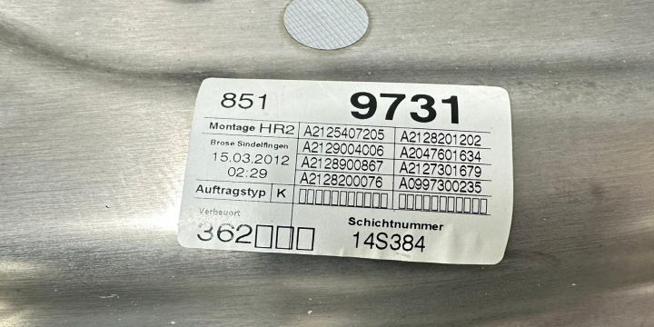 Macara geam dreapta spate A2125407205 Mercedes-Benz E-Class W212