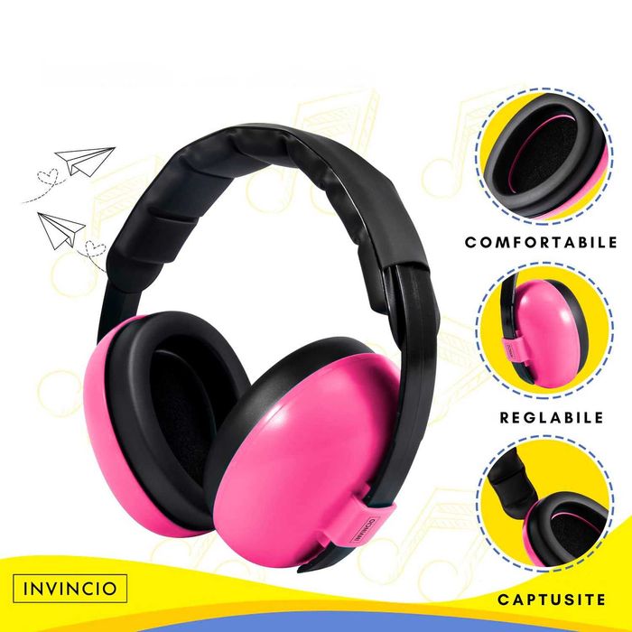 Casti antifonice pentru copii si bebelusi 3-36 luni marime reglabila