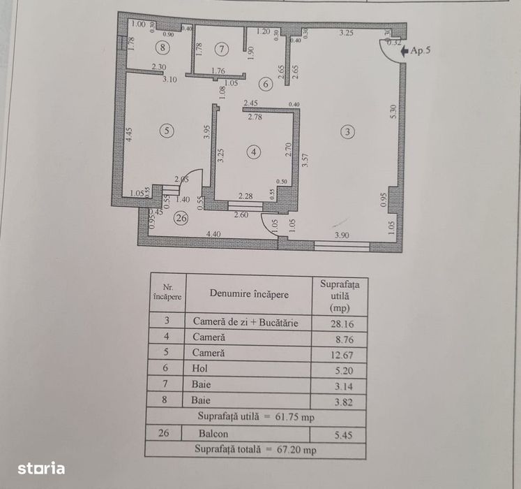 Apartament 3 cam Ovidiu