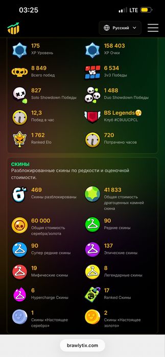 продам аккаунт Brawl Stars