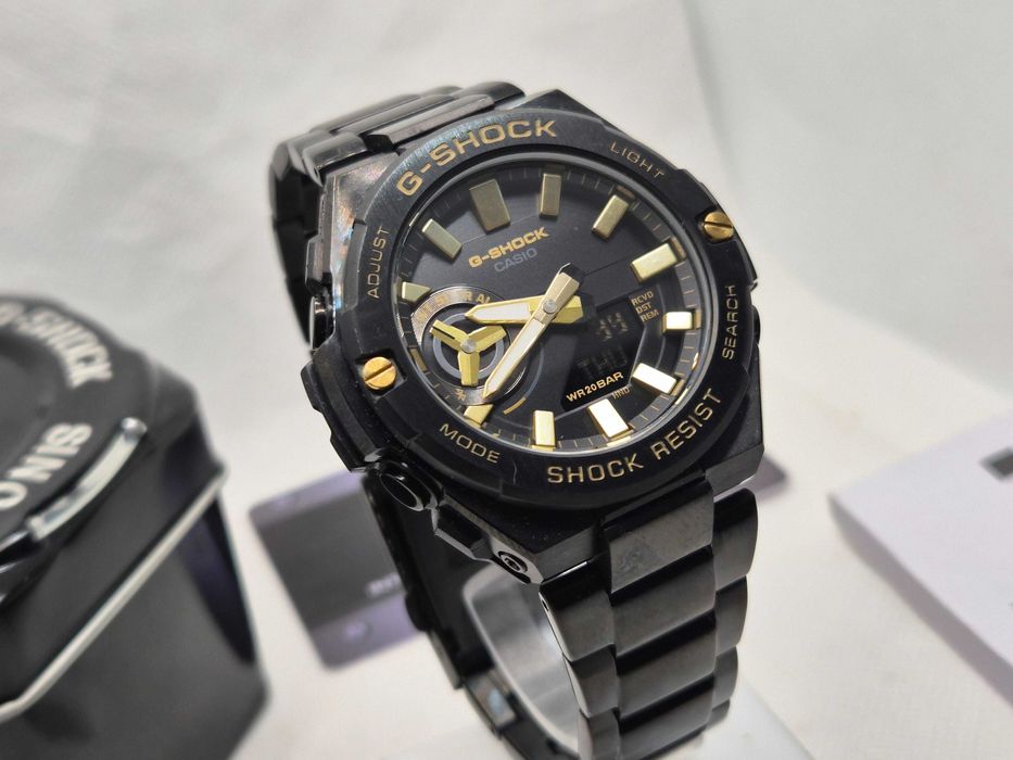 Ceas Sport Barbati Casio g shock GST B500D full metal black- gold , Nou.Garantie 2ani