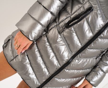 Дамско дълго зимно яке с ЕСТЕСТВЕН КОСЪМ