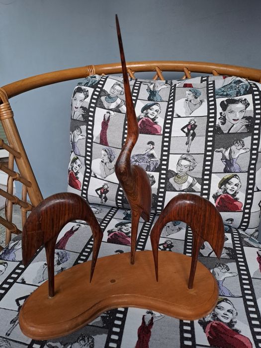 Винтидж дървена фигура “ Чапли” от 60-те години