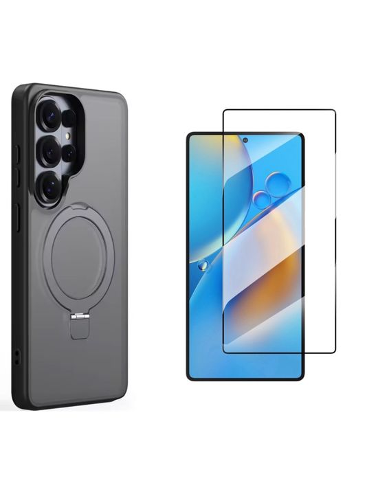 Samsung S26 S26 PLUS S26 ULTRA - Husa Stander Magnetica Hard Silicon + Folie Sticla