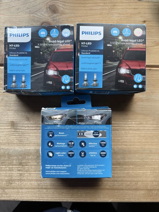 Set 2 becuri led Philips H4/H19, H8/H9/H16, H11
