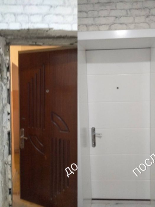 Обшивка дверей,откосов и проемов МДФ панелями .Обшивка железных дверей