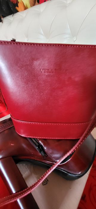 Geanta mare piele naturala, geanta mica piele naturala , ghete Musette