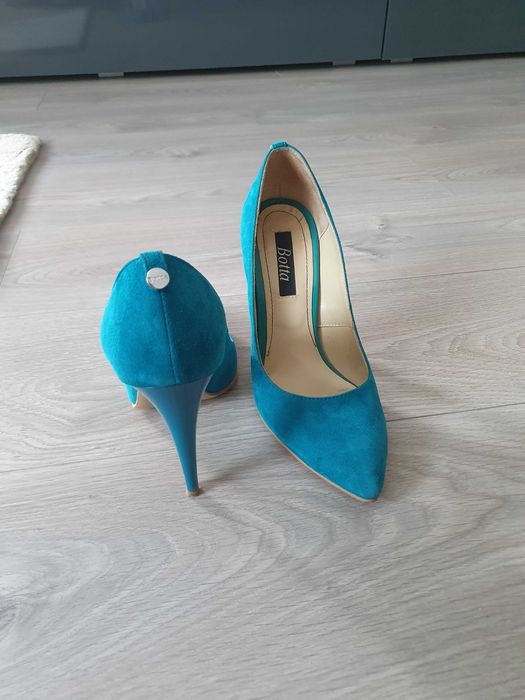 vand pantofi piele intoarsa turcoaz,37 ca noi