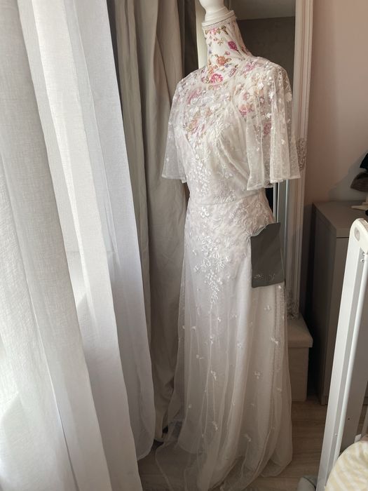 Rochie de mireasa ASOS Bridal, dantela brodata cu flori, noua cu eticheta, marimea 12/40