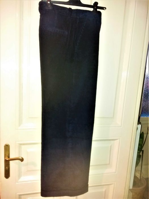 Vand pantaloni velur reiat (COS),  grosi, bleumarin, largi cu manseta