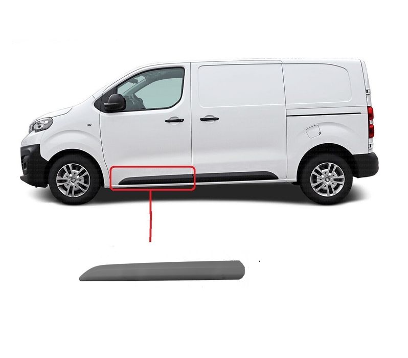 Bandou usa fata Citroen Spacetourer, 06.2016-; Fiat Scudo, 12.2021-; Opel Vivaro, 03.2019-; Peugeot Expert/Traveller, 06.2016-; Toyota Proace/Verso, 06.2016-12.2023, partea stanga/dreapta, grunduit; usa fata; lungime 980 mm