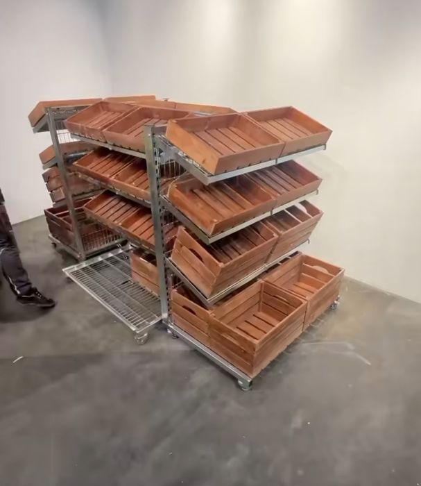 Стелаж - количка за плодове и зеленчуци Wanzl с 3 рафта, 135х93х161 см