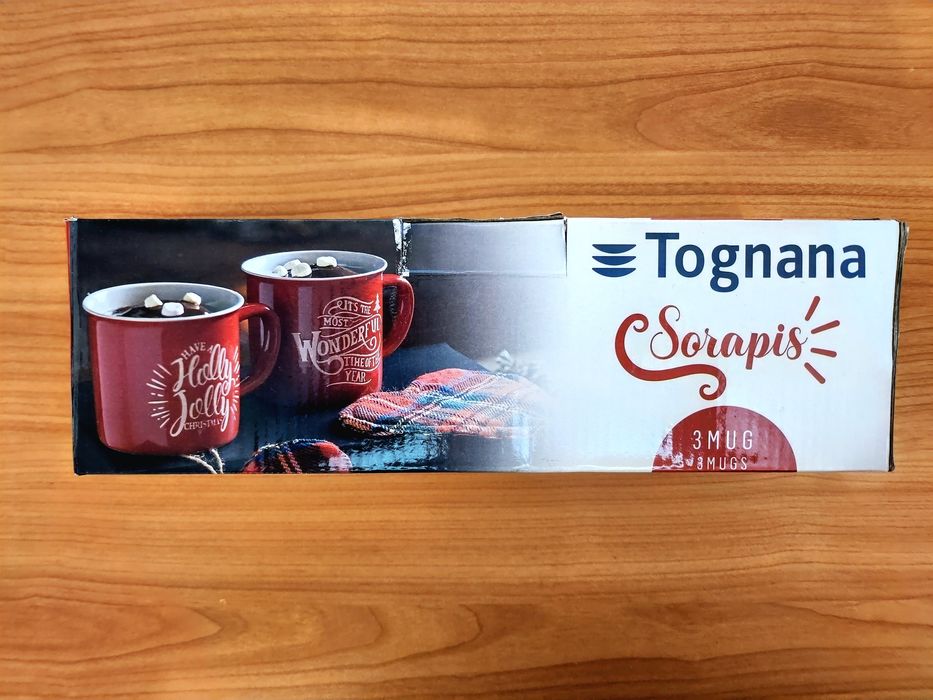 Set cani ceramica cu motive de Craciun - SIGILAT