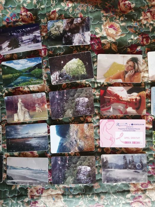 Pachet 30 bucăți cartele telefonice, diverse imagini.