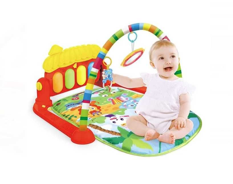 Бебешка активна гимнастика с пиано в червено