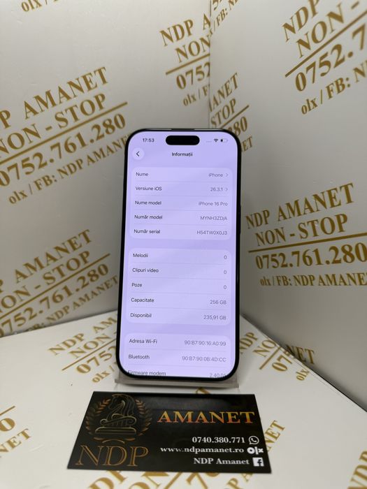 NDP Amanet Braila Iphone 16 Pro(51688)
