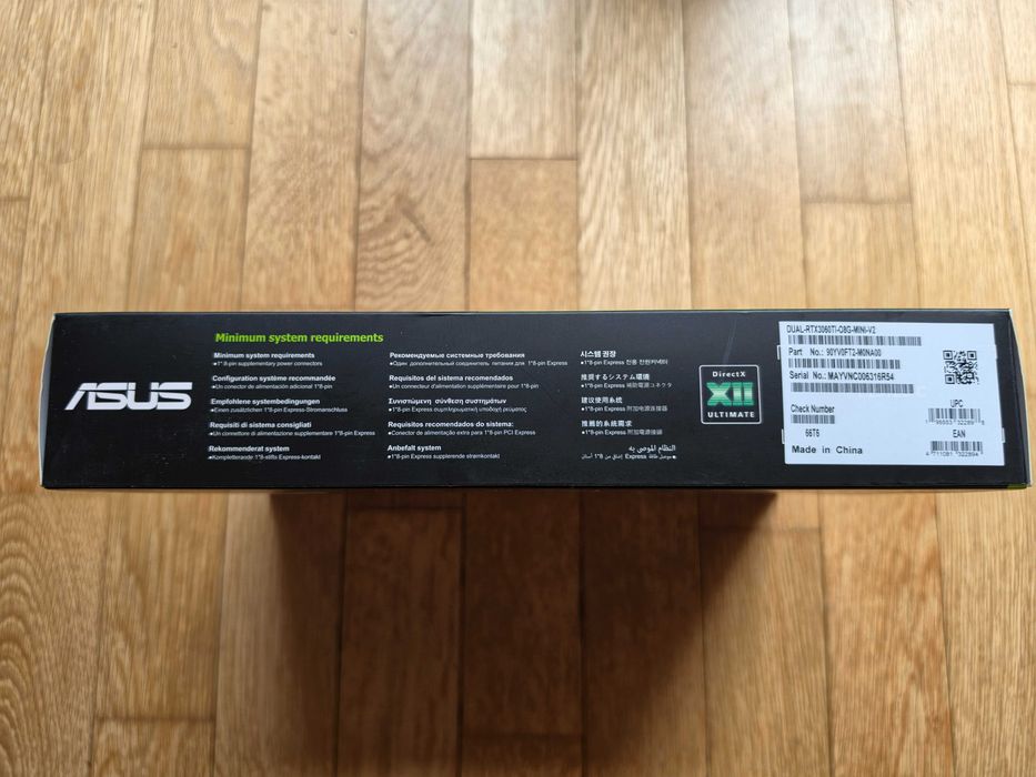 ASUS DUAL GeForce RTX 3060 Ti MINI OC Edition 8GB GDDR6 с кутия и всички аксесоари