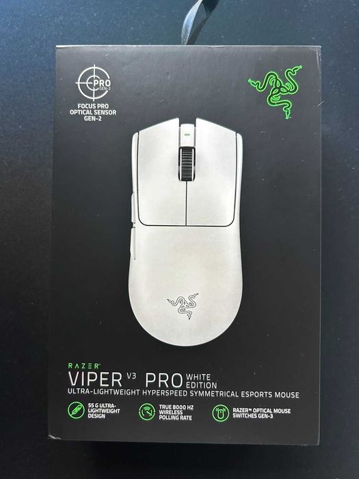 Безжична геймърска мишка Razer Viper V3 Pro (бяла) в гаранция