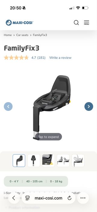 Maxi Cosi столче за кола с isofix FamilyFix 3