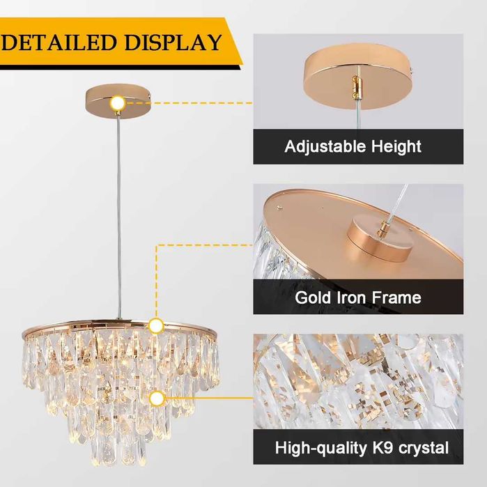 Lustra LED moderna cu cristale pentru dining/bucatarie/livingroom