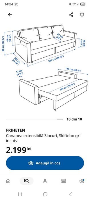 Canapea extensibila IKEA