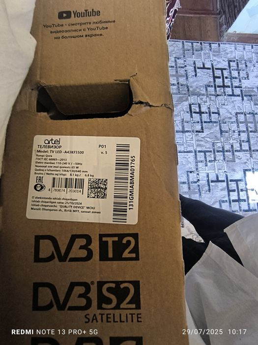 Televizor Artel 43 talik yangi