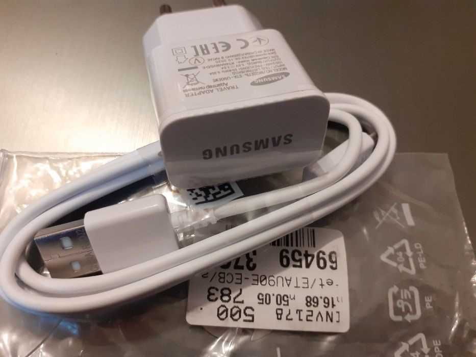 Încărcător original smartphone Samsung + Cablu date, Produs Nou.