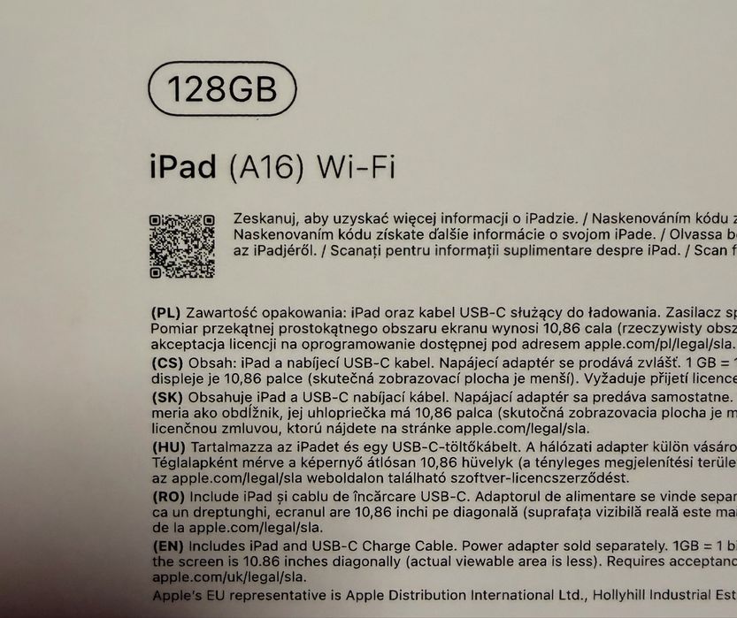 iPad 11 A16 Wifi 128Gb + Pencil A1603