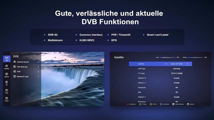 Apebox S2 сателитен приемник Full HD (1080p, HDTV, H.265, 1x DVB-S2