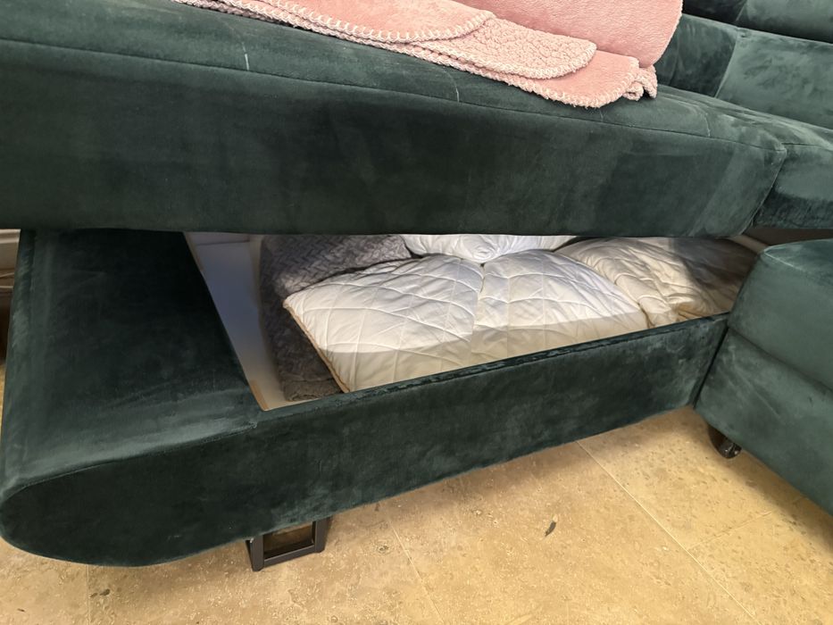 Coltar catifea extensibil cu lada