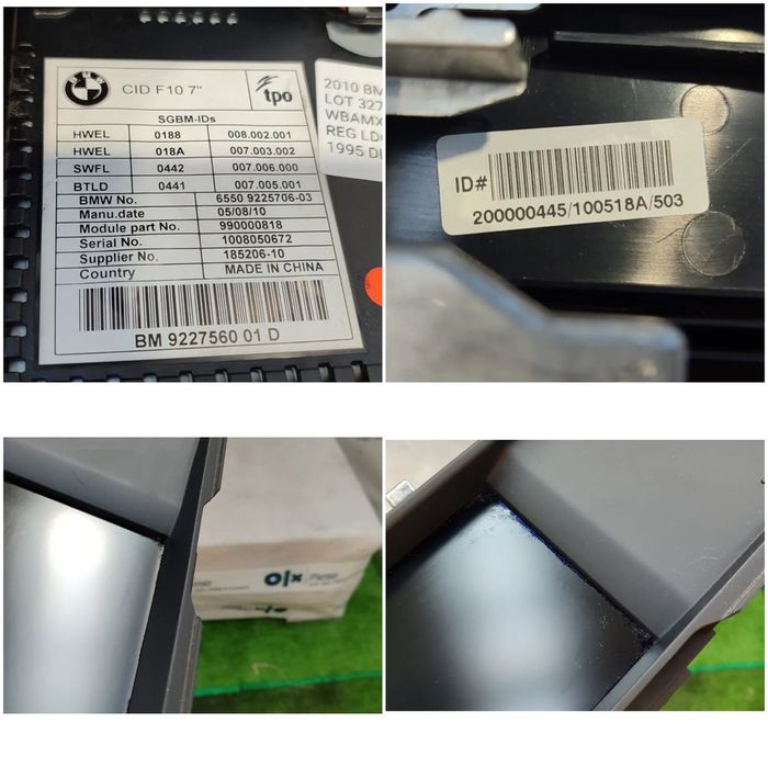 DISPLAY CENTRAL MULTIMEDIA / ECRAN MMI 7 BMW 5 SERIES F11 2010 / 2010–2013 / COD OEM 6550 9225706-03 / 65509266384 (5E2)