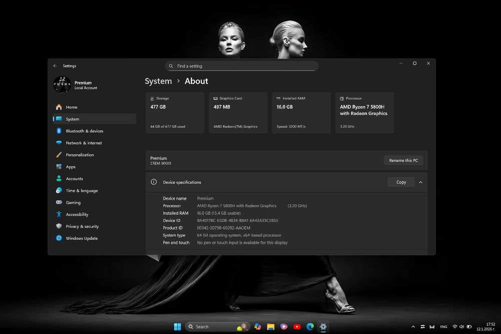 Лаптоп Huawei Мatebook 16" Ryzen 7, 512GB NVMe, 16GB, Radeon Graphics
