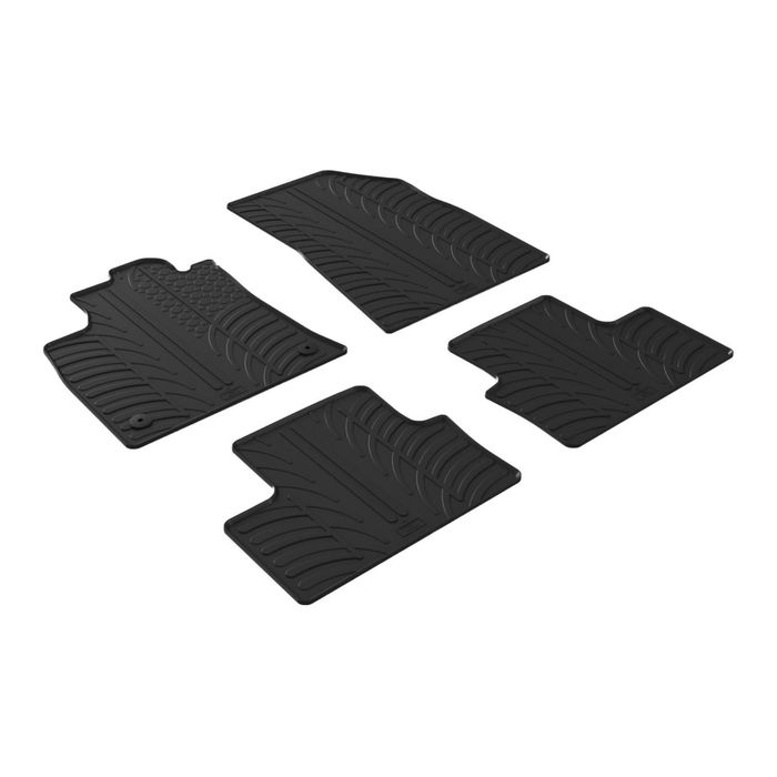 Set covorase auto din cauciuc Renault Clio 5 Hatchback 09.2019-, Mitsubishi Colt Hatchback (5 USI) 2023-> (manual), Negru, Gledring, 4 buc.