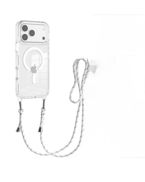Iphone 17 17 AIR PRO MAX - Husa Magsafe Plastic Clear Snur Detasabil