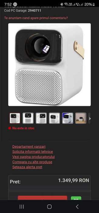 Vand videoproiector micut portabil.