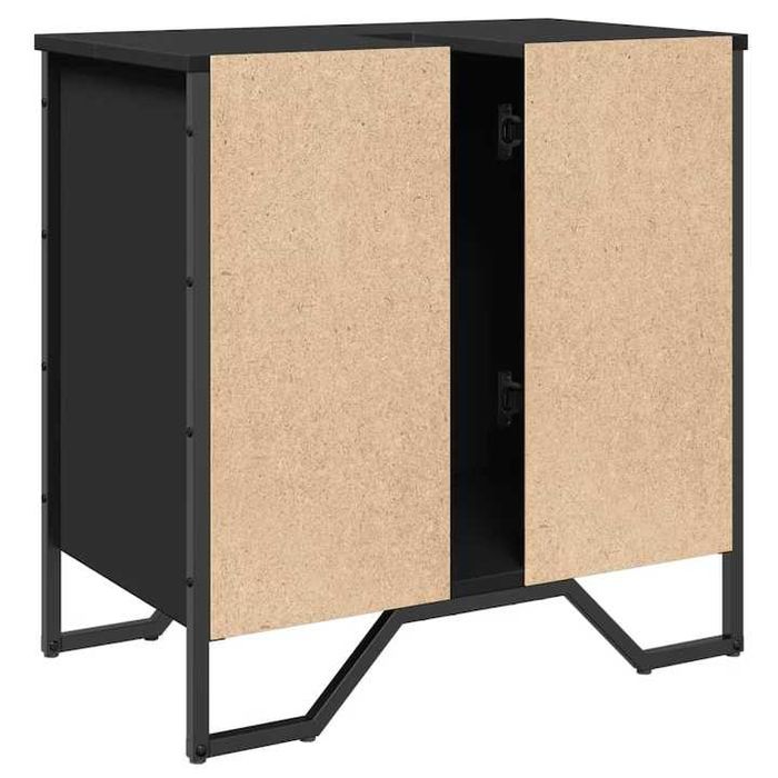 Dulap pentru chiuveta baie vidaXL negru 60x35x60 cm lemn prelucrat KIKA IKEA THE HOME Mobexpert Exotique Bathroom Black Premium Lux MDF House Casa