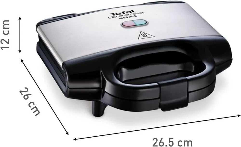Уред за сандвичи Tefal Ultracompact 700W Незалепващи плочи, с ДЕФЕКТ
