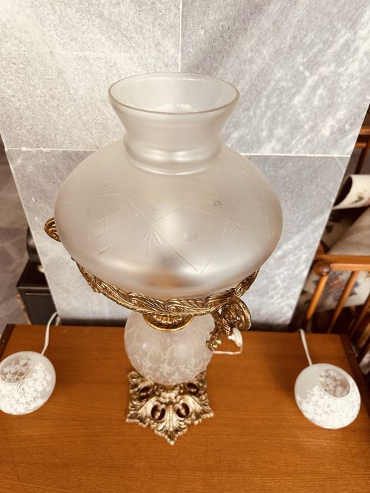 Антикварна бронзова лампа – Франция, края на XIX / нач. XX в.