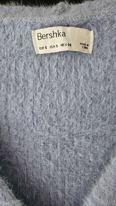 Bershka crop top синя мека жилетка размер S в перфектно състояние