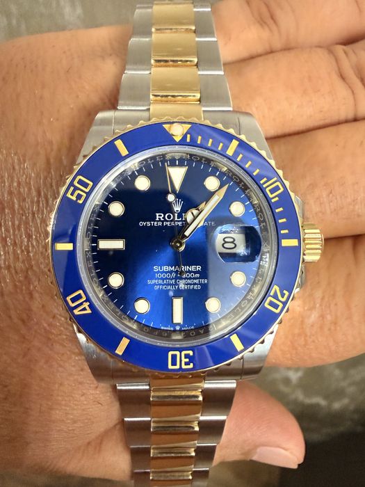 Rolex Submariner Two Tones Gold 18k Bluesy