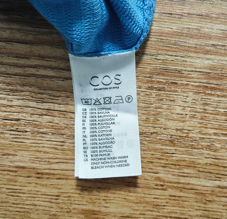 COS Мъжки син памучен пуловер размер М