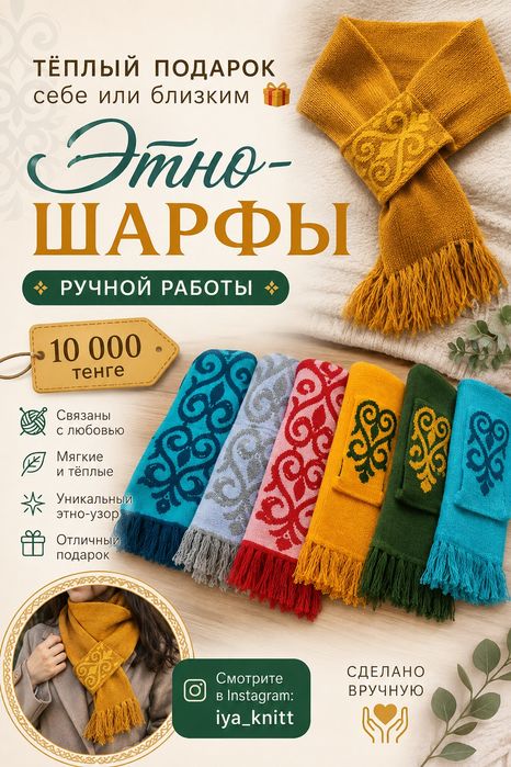 Этно-шарфы ручной работы