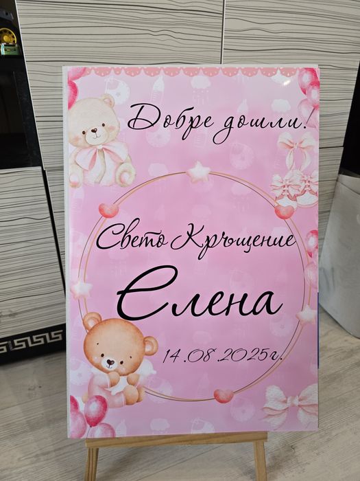 Плакат „Добре дошли“ – Посрещане на гости | Welcome  надпис  и дизайн